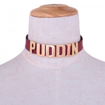 New Party Choker Pop Culture Letter Necklace Harley Quinn PUDDIN Choker Suicide Squad Collar Neck Necklace For Women