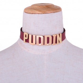 New Party Choker Pop Culture Letter Necklace Harley Quinn PUDDIN Choker Suicide Squad Collar Neck Necklace For Women