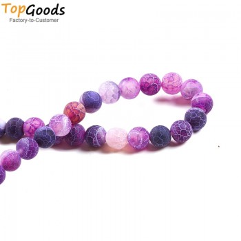 TopGoods Natural Stone Beads Purple Dull Polish Agate Loose Matte Onyx DIY Gift Bracelet Material 4 6 8 10mm For Jewelry Making