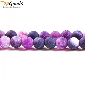 TopGoods Natural Stone Beads Purple Dull Polish Agate Loose Matte Onyx DIY Gift Bracelet Material 4 6 8 10mm For Jewelry Making