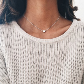 Tiny Heart Choker Necklace For Women Gold Silver Chain Small Love Necklace Pendant On Neck Bohemia  Choker Necklace Jewelry