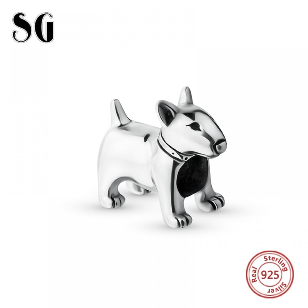 SG silver 925 jewelry Bull Terrier animal dog pets beads bracelet fit original pandora bracelet charms diy fine jewelry making