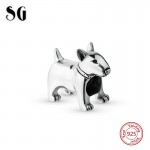 SG silver 925 jewelry Bull Terrier animal dog pets beads bracelet fit original pandora bracelet charms diy fine jewelry making