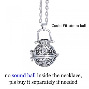 Mexico Chime Music Angel Ball Caller Locket Necklace Vintage Pregnancy Necklace for Aromatherapy Essential Oil Pregnant Women