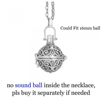 Mexico Chime Music Angel Ball Caller Locket Necklace Vintage Pregnancy Necklace for Aromatherapy Essential Oil Pregnant Women