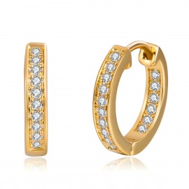 808 STORE Women Geometric Stud Earrings for Women Round Hollow Crystal Gold Earrings Fashion Accessories Fine Jewelry