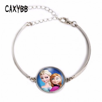 Anna Elsa girls crystal film pendant Bracelet summer Jewelry necklace style 2016 Best Selling FREE DELIVERY
