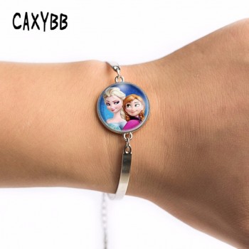 Anna Elsa girls crystal film pendant Bracelet summer Jewelry necklace style 2016 Best Selling FREE DELIVERY