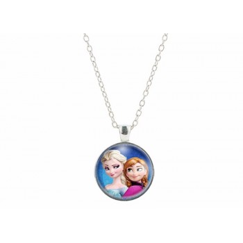 Anna Elsa girls crystal film pendant Bracelet summer Jewelry necklace style 2016 Best Selling FREE DELIVERY