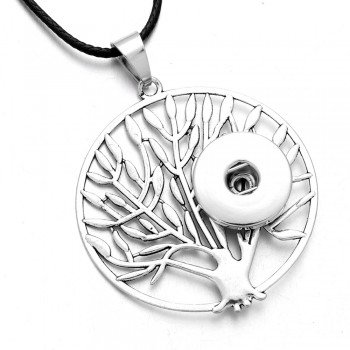 Classic Round alloy 18mm xinnver snap button crystal necklace amp; pendant jewelry with Bead chain woman DIY jewelry ZG041