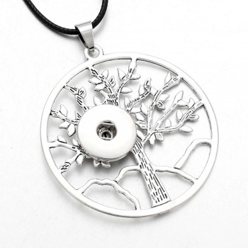 Classic Round alloy 18mm xinnver snap button crystal necklace amp; pendant jewelry with Bead chain woman DIY jewelry ZG041