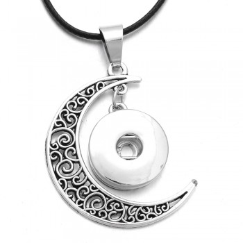 Classic Round alloy 18mm xinnver snap button crystal necklace amp; pendant jewelry with Bead chain woman DIY jewelry ZG041