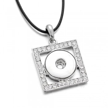 Classic Round alloy 18mm xinnver snap button crystal necklace amp; pendant jewelry with Bead chain woman DIY jewelry ZG041