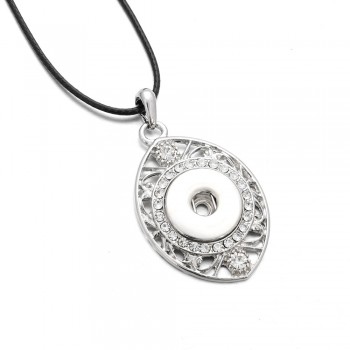 Classic Round alloy 18mm xinnver snap button crystal necklace amp; pendant jewelry with Bead chain woman DIY jewelry ZG041