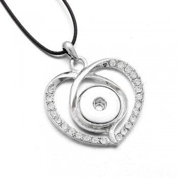 Classic Round alloy 18mm xinnver snap button crystal necklace amp; pendant jewelry with Bead chain woman DIY jewelry ZG041
