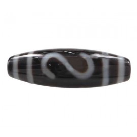 S Pattern Money Hook Grade AAA Agate Natural Tibetan Dzi Beads Oval 13x38mm Hole:Approx 2mm Free Shipping