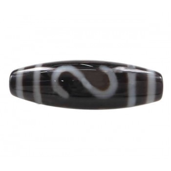 S Pattern Money Hook Grade AAA Agate Natural Tibetan Dzi Beads Oval 13x38mm Hole:Approx 2mm Free Shipping