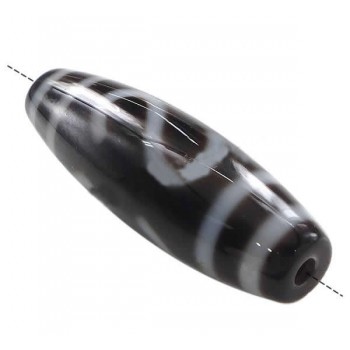 S Pattern Money Hook Grade AAA Agate Natural Tibetan Dzi Beads Oval 13x38mm Hole:Approx 2mm Free Shipping