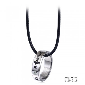 12 Constellations Necklace Silver Color Stainless Steel 12 Zodiac Round Pendants amp; Necklaces for Men Women Fashion Jewelry