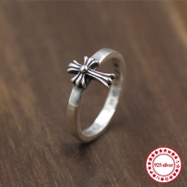 S925 sterling silver mens ring cross shape couple models fashion punk style gold classic generous gift to send lover