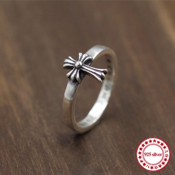 S925 sterling silver mens ring cross shape couple models fashion punk style gold classic generous gift to send lover