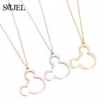 SMJEL Simple Mouse Necklace Cartoon Style Stainless Steel Mickey Pendant Necklaces Collar Christmas Gift Birthday Gift Bijoux