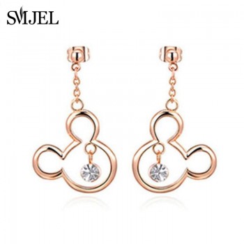 SMJEL Simple Mouse Necklace Cartoon Style Stainless Steel Mickey Pendant Necklaces Collar Christmas Gift Birthday Gift Bijoux