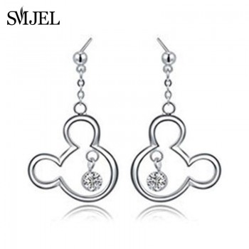 SMJEL Simple Mouse Necklace Cartoon Style Stainless Steel Mickey Pendant Necklaces Collar Christmas Gift Birthday Gift Bijoux