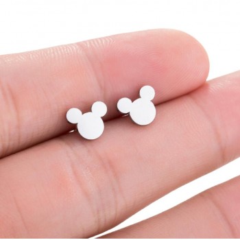SMJEL Simple Mouse Necklace Cartoon Style Stainless Steel Mickey Pendant Necklaces Collar Christmas Gift Birthday Gift Bijoux