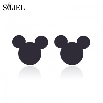 SMJEL Simple Mouse Necklace Cartoon Style Stainless Steel Mickey Pendant Necklaces Collar Christmas Gift Birthday Gift Bijoux