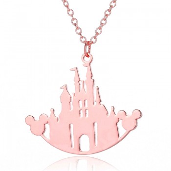 SMJEL Simple Mouse Necklace Cartoon Style Stainless Steel Mickey Pendant Necklaces Collar Christmas Gift Birthday Gift Bijoux