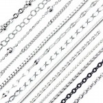 21871 Top Quality Rolo Link Chain Necklace Stainless Steel Chains Simple Silver/Balck Chain Necklace Jewelry Making 18 20