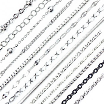 21871 Top Quality Rolo Link Chain Necklace Stainless Steel Chains Simple Silver/Balck Chain Necklace Jewelry Making 18 20