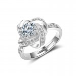 Jemmin New Arrival 925 Sterling Silver Flower Rings for Women Bridal Wedding Jewelry Fashion Open Adjustable Finger Ring