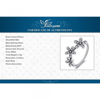 Jewelrypalace 925 Sterling Silver Shimmering Daisies Cubic Zirconia Ring Gifts For Women Anniversary Gifts Fashion Jewelry