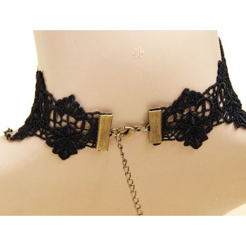 1pc Gothic Style Tattoo Tassel Lace Necklace Pendant Chain Crystal Choker Wedding Jewelry Necklace Women False Collar Statement