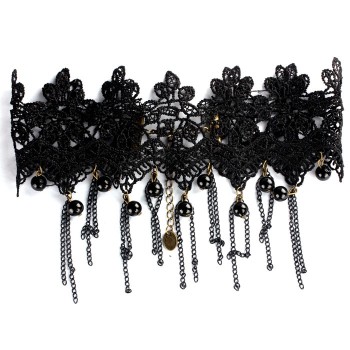 1pc Gothic Style Tattoo Tassel Lace Necklace Pendant Chain Crystal Choker Wedding Jewelry Necklace Women False Collar Statement
