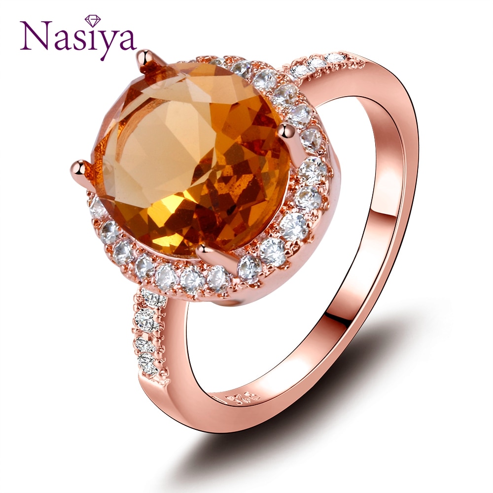 Luxury Womens Silver Rings With Gemstone Natural Citrinne Fashion 925 Silver Jewelry Anniversary Birthday Gift Fine Jewelry