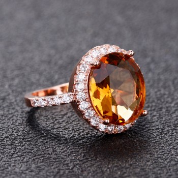 Luxury Womens Silver Rings With Gemstone Natural Citrinne Fashion 925 Silver Jewelry Anniversary Birthday Gift Fine Jewelry