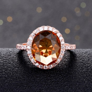 Luxury Womens Silver Rings With Gemstone Natural Citrinne Fashion 925 Silver Jewelry Anniversary Birthday Gift Fine Jewelry