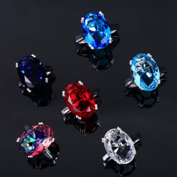 Hotsale Big Aquamarine Rings 13x18MM Natural Gemstone Silver 925 Jewelry Ring For Women 6 Colors High Quality Engagement Jewelry