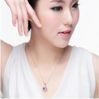 2018 Women Elegant Necklace Silver Chain Crystal Rhinestone Heart Pendant Necklaces Ladies Fashion Jewelry Accessories Wholesale