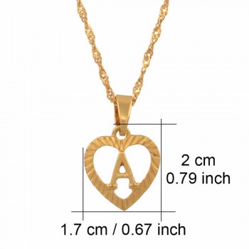 Anniyo A-Z Letters Necklaces Gold Color Charm Alphabet Pendant for Women Girls English Initial Jewelry Gifts #114106P