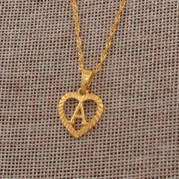 Anniyo A-Z Letters Necklaces Gold Color Charm Alphabet Pendant for Women Girls English Initial Jewelry Gifts #114106P