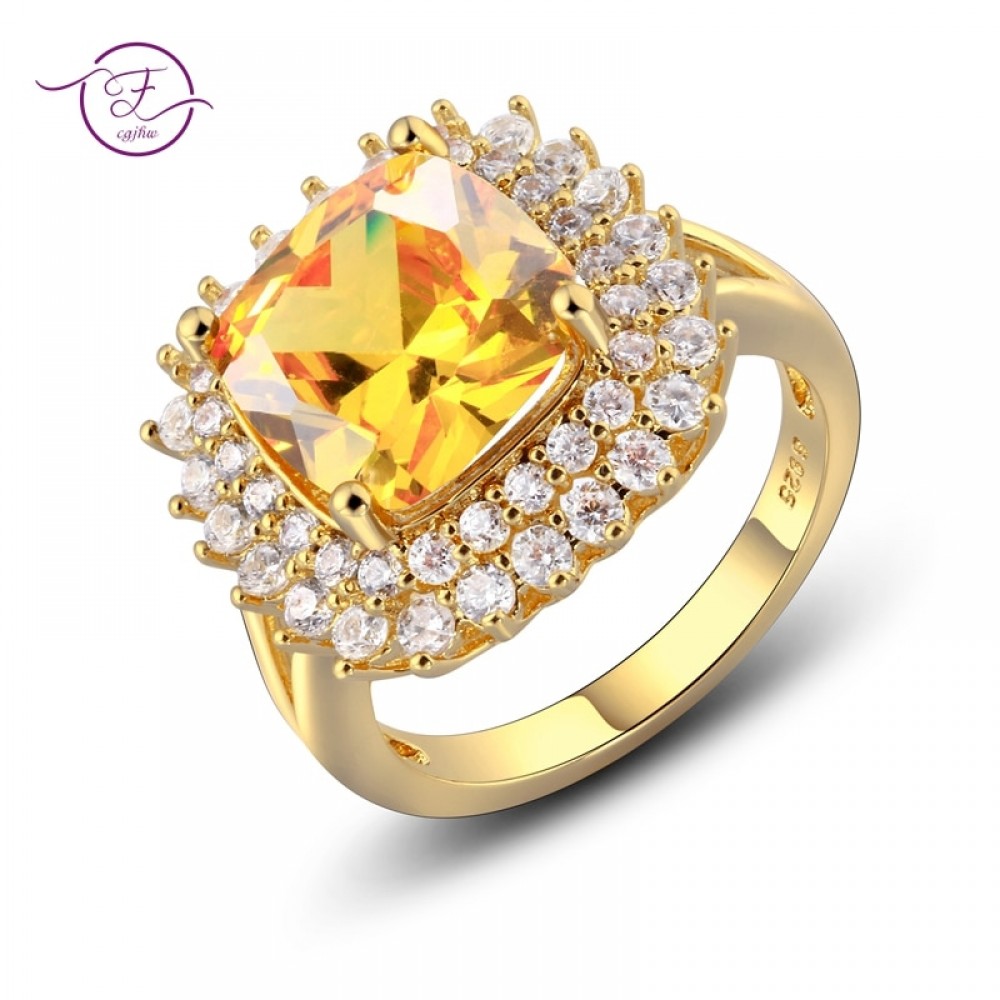 Luxury Vintage Silver Topaz Ring Jewelry 925 Sterling Silver Jewelry 6.6g Gemstone Square Rings For Men Women Anillos Bague
