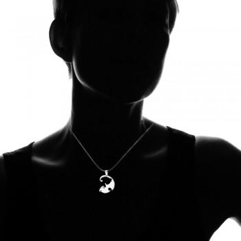 Couples Jewelry Necklace Pendant Black white Couple Necklaces Titanium Steel Animal Cat Pendants Necklace Christmas Gifts