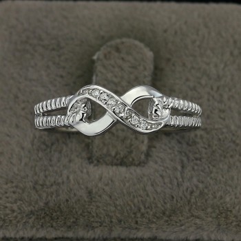 925 Sterling Silver Infinity Ring Cubic Zirconia CZ Eternity Rings for Women Size 5 6 7 8 9 10 Trendy Jewelry (Lam Hub Fong)
