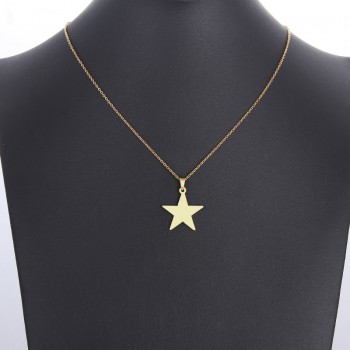 CACANA Stainless Steel Necklace For Women Man Lovers Pentagram Gold And Silver Color Pendant Necklace Engagement Jewelry