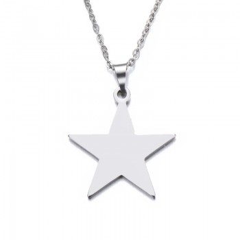 CACANA Stainless Steel Necklace For Women Man Lovers Pentagram Gold And Silver Color Pendant Necklace Engagement Jewelry