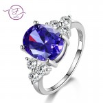 Standard Sterling Silver S925 Ring Fashion Womens rings Wedding Party Gifts 8X10MM Amethyst rings Hot sale New Trendy 2018